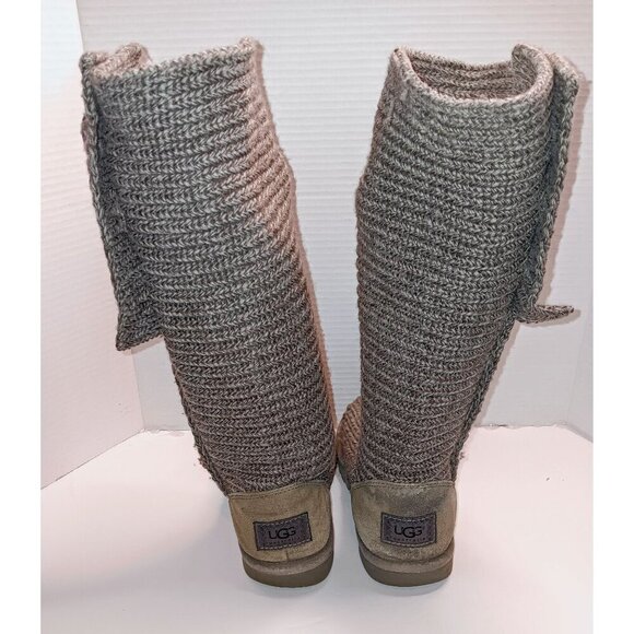 UGG Australia Womens Classic Cardy Tall Knit Boots With Button Detail - Picture 9 of 10